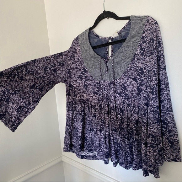 Anthropology Akemi & Kin Boho Bell Sleeve Peasant Blouse Sz Small - Picture 5 of 7